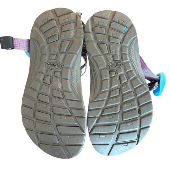Chaco Sandals Size 4 ZX/1 EcoTread Sandal Big Kid Vary Purple Rose Double Strap - Picture 10 of 10